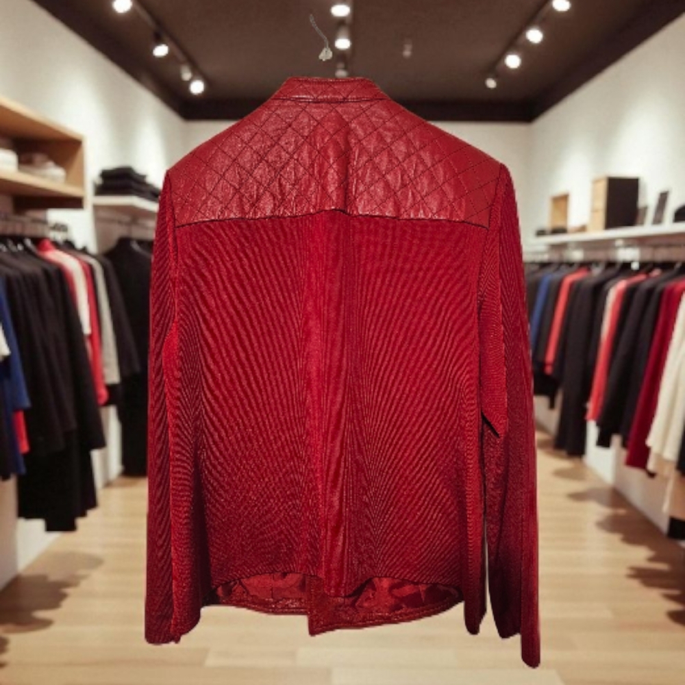 Peter Nygard Quilted Red Utility Jacket XL - Picture 5 of 7